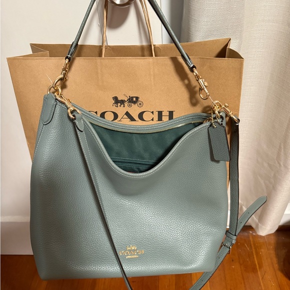 Coach Women's Leather Shoulder Bag Blue